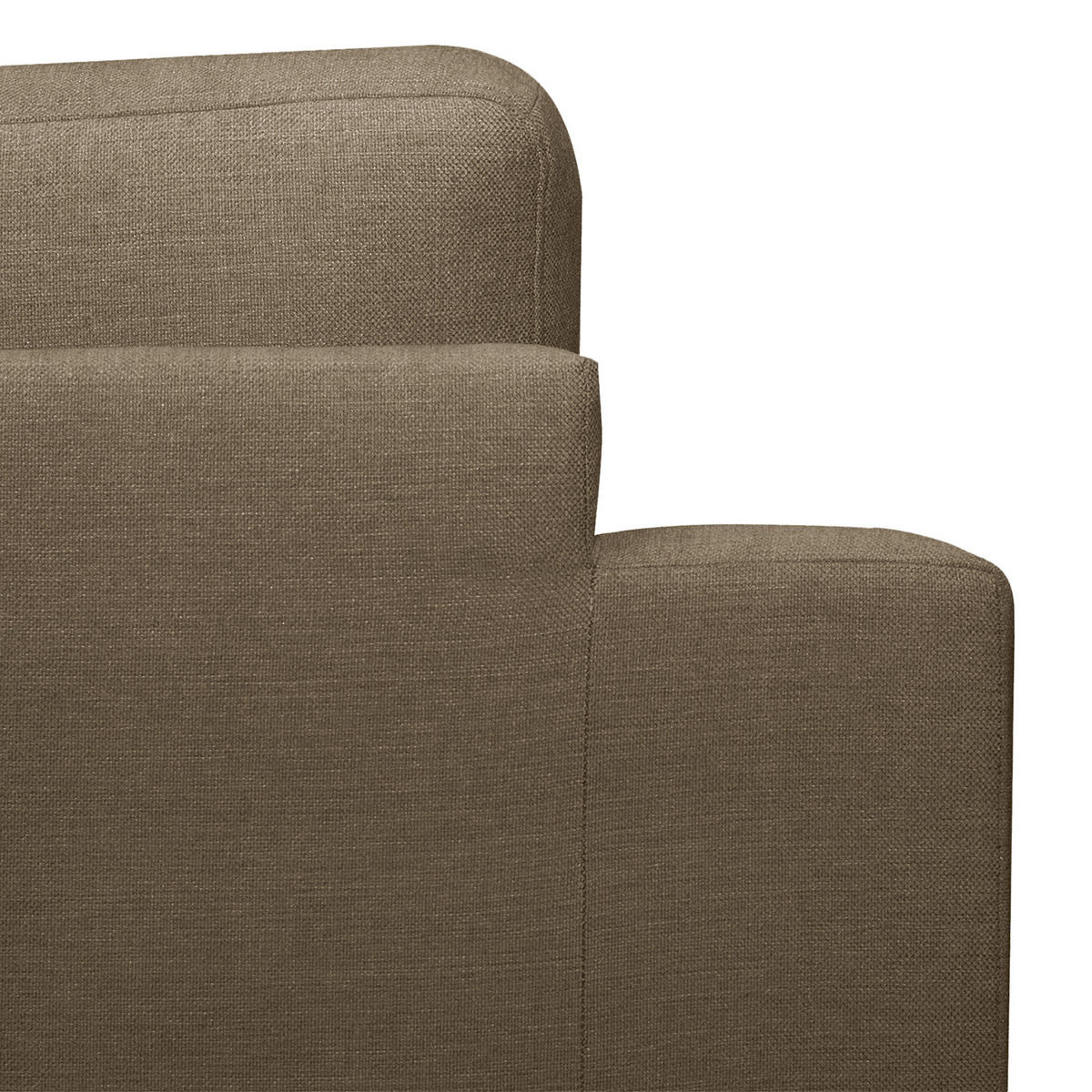 ECKSOFA mit Longchair - Eichefarben/Beige, Eichenholz/Textil (281/153cm) - home24