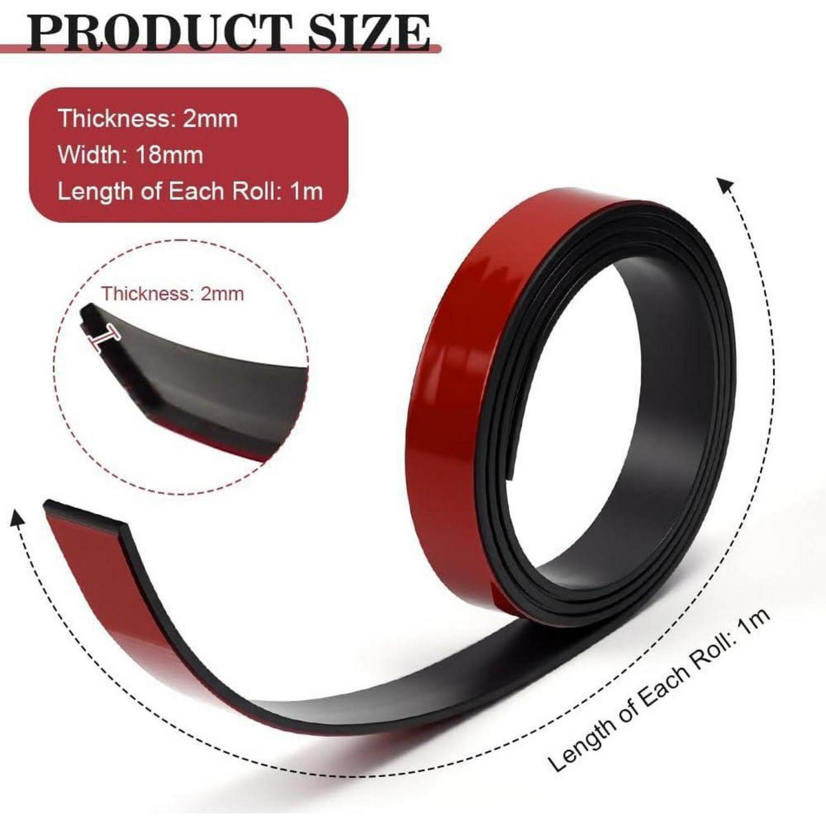 MAGNETBAND selbstklebend 2er Set 1m x 18mm - Multicolor, Metall (12/2/20cm)