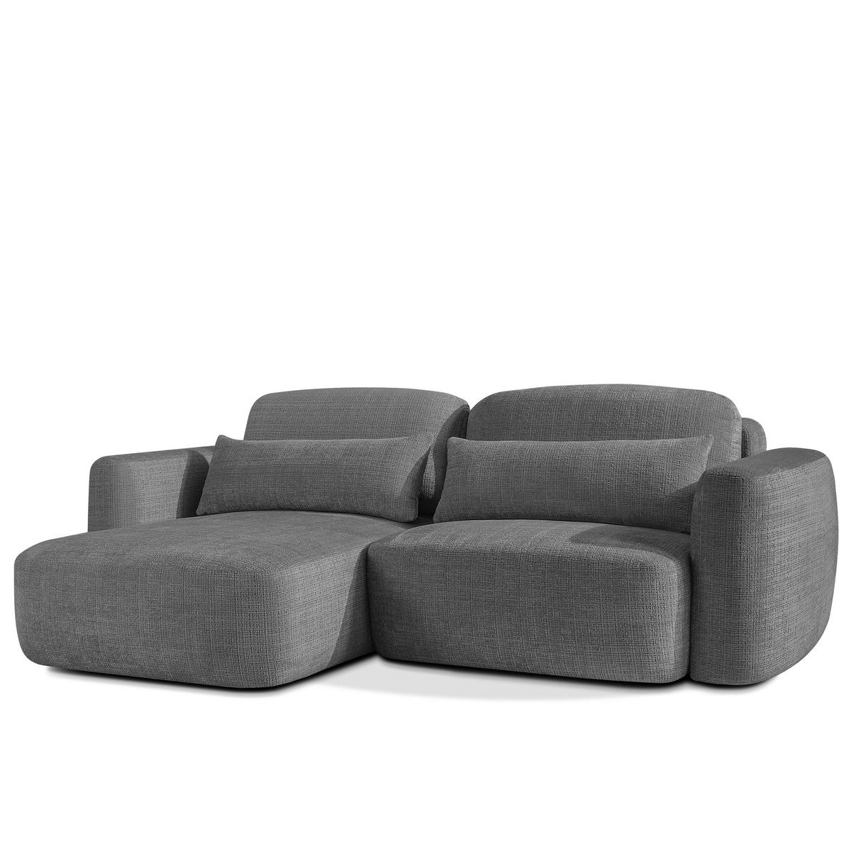 SITZGARNITUR ELOSA - Dunkelgrau, Holz/Textil (245/85/165cm) - KONSIMO®