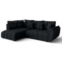 ECKSOFA L Form Corleone Schwarz 266/182/91 cm mit Schlaffunktion - Schwarz, Kunststoff/Textil (266/182cm) - AX Living