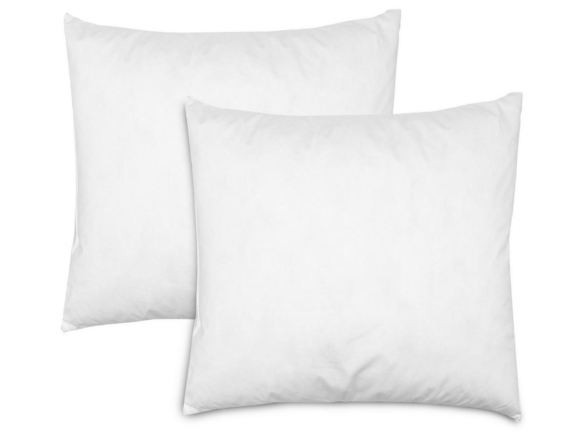 KISSEN, 2er-Set, 40x40 cm, 85% Federn, 15% Daune - Weiß, Kunststoff (40/40cm) - Zollner