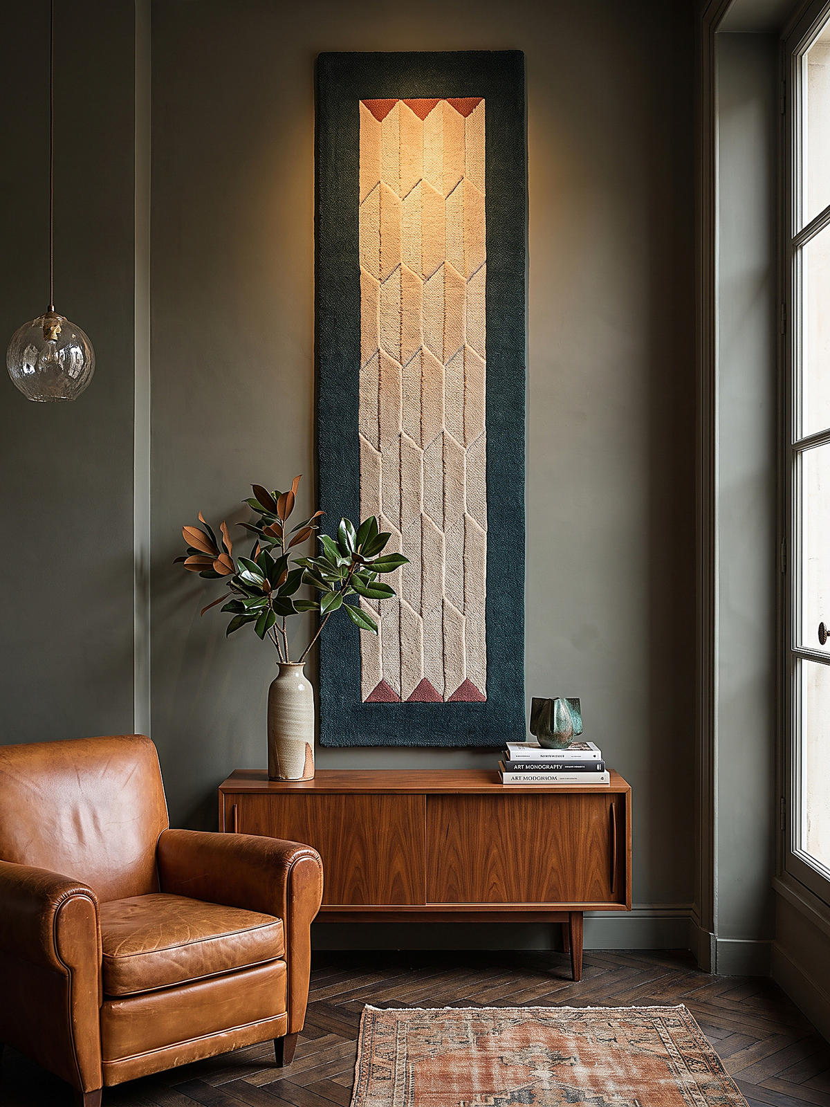 TEPPICHLÄUFER handgetuftet DARENT, Wabenmuster, Petrol, 60 x 230 cm - Türkis, Textil (60/230cm) - KADIMA DESIGN