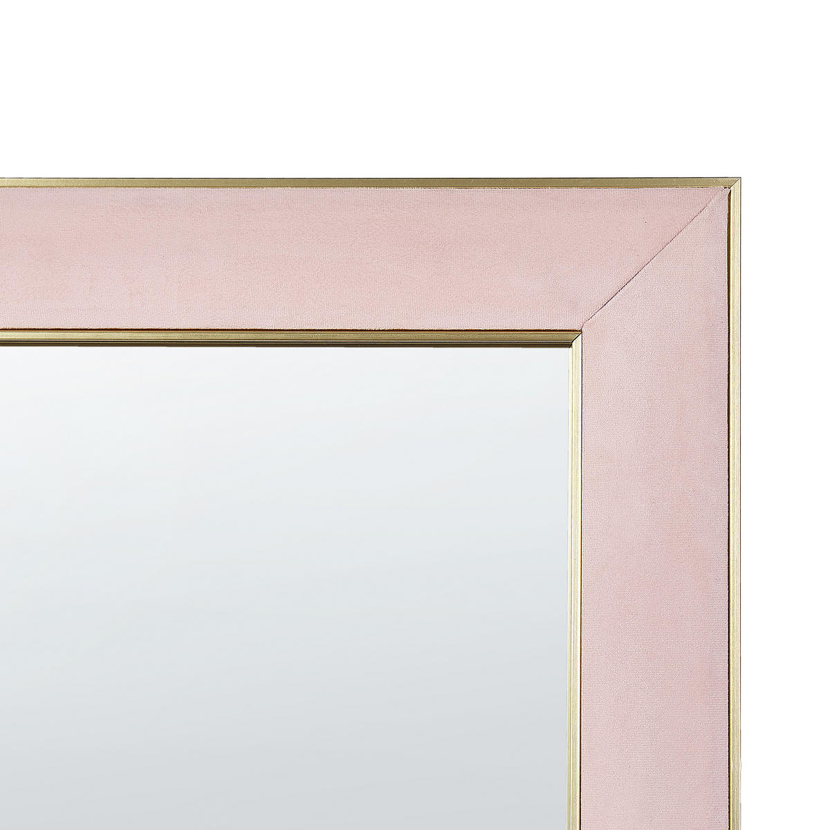 STEHSPIEGEL Samt 50/150 cm rosa Lautrec - Pink/Goldfarben, Textil (50/150/33cm) - Beliani