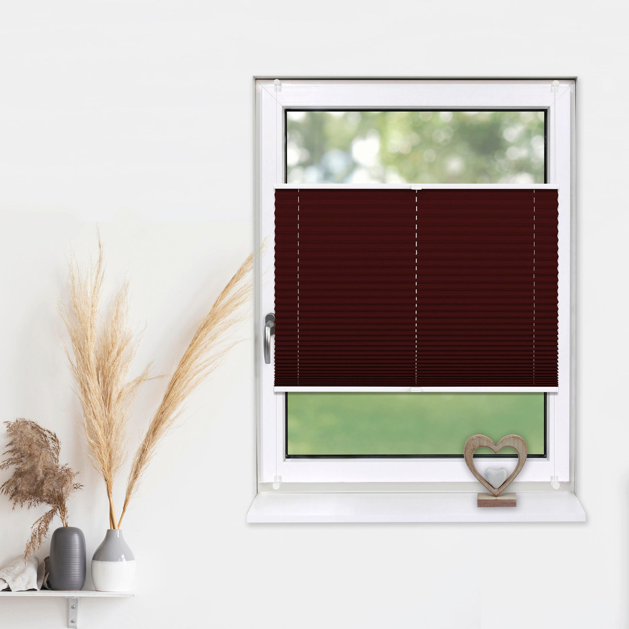 PLISSEE Basic ohne Bohren - Rot, Textil (80/150cm) - Deco-Raum