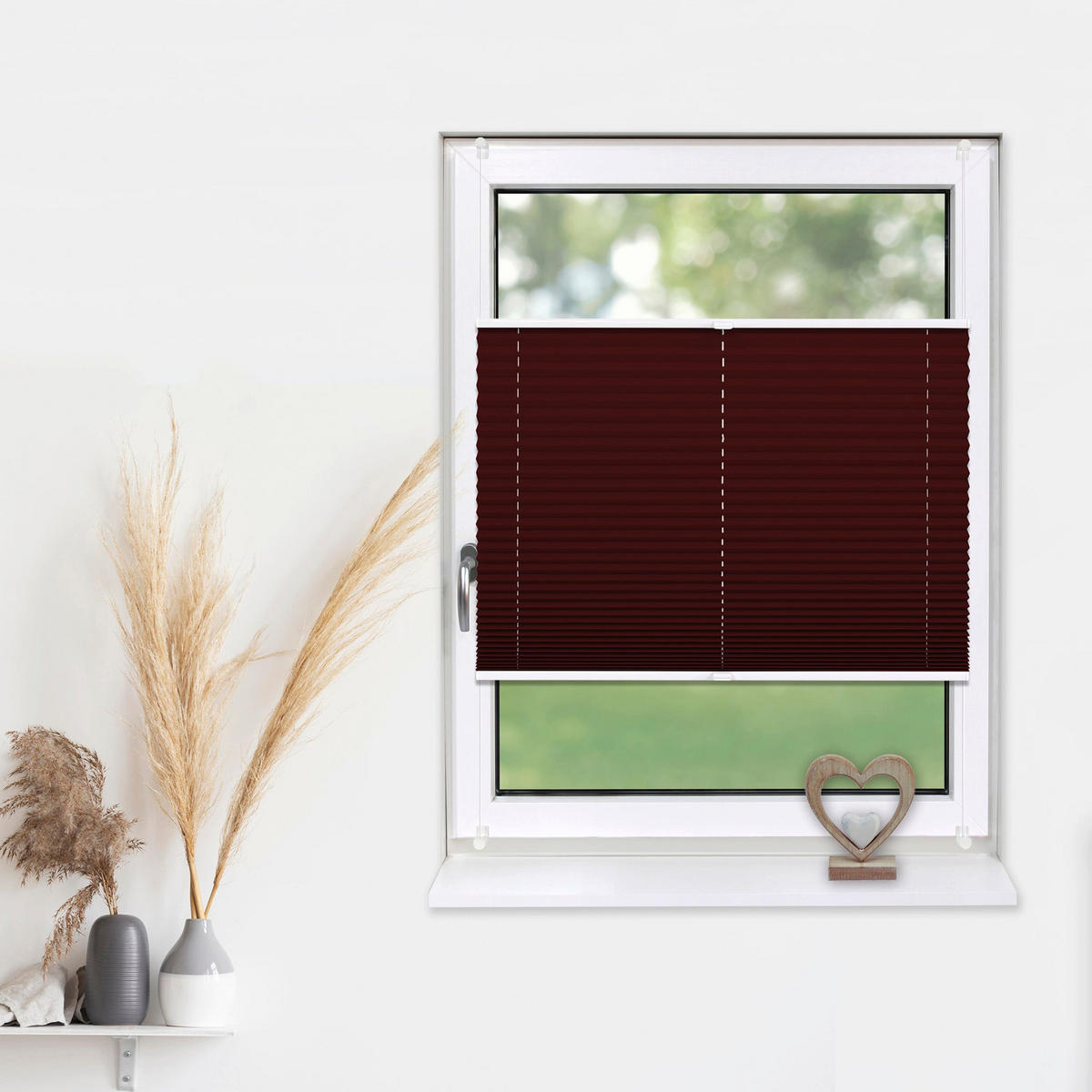 PLISSEE Basic ohne Bohren - Rot, Textil (50/150cm) - Deco-Raum