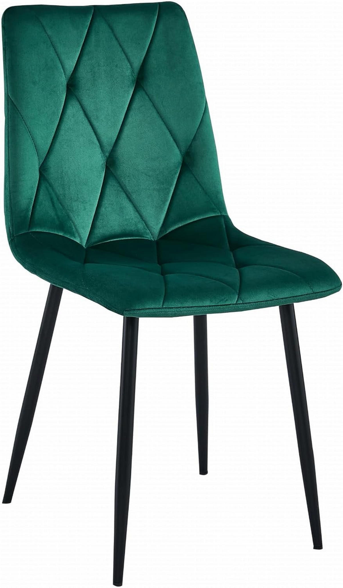 ESSZIMMERSTUHL Dunkelgrüner Velours, Gepolsterte Sitzfläche, Modernes Design - Grün, Textil (51/86/56cm) - Best For Home