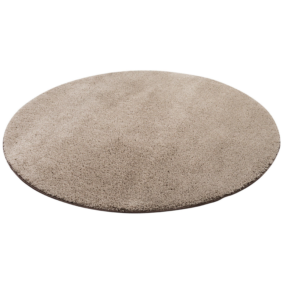 HOCHFLOR SHAGGY TEPPICH PALACE RUND - Taupe, Textil (200/200cm) - Snapstyle