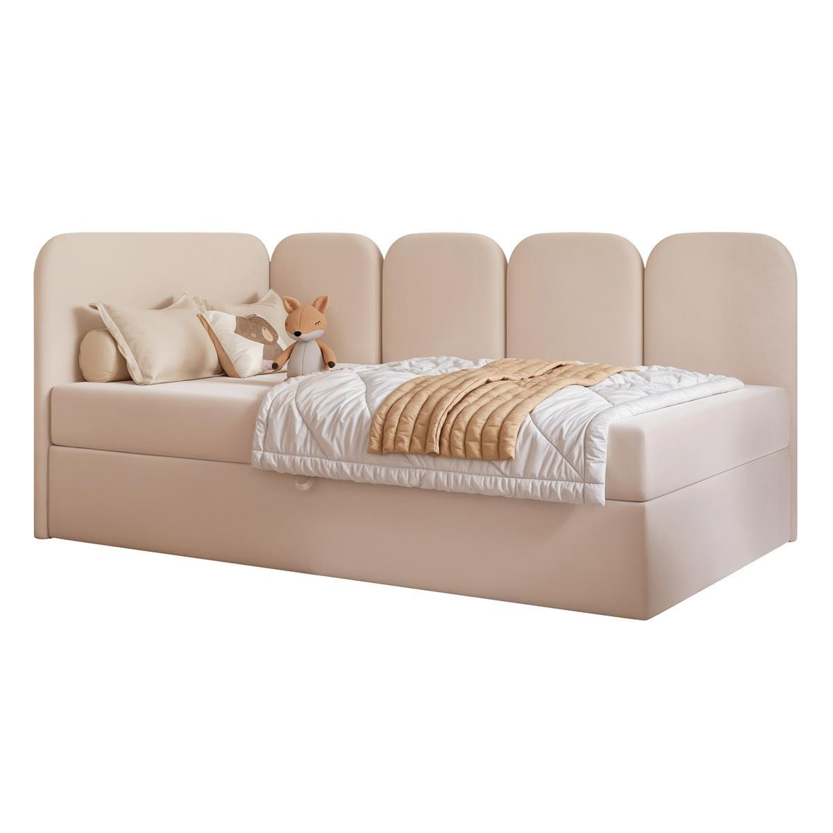 KINDERBETT modern DREAMY beige 120x200 - Beige, Holzwerkstoff - Compleo24