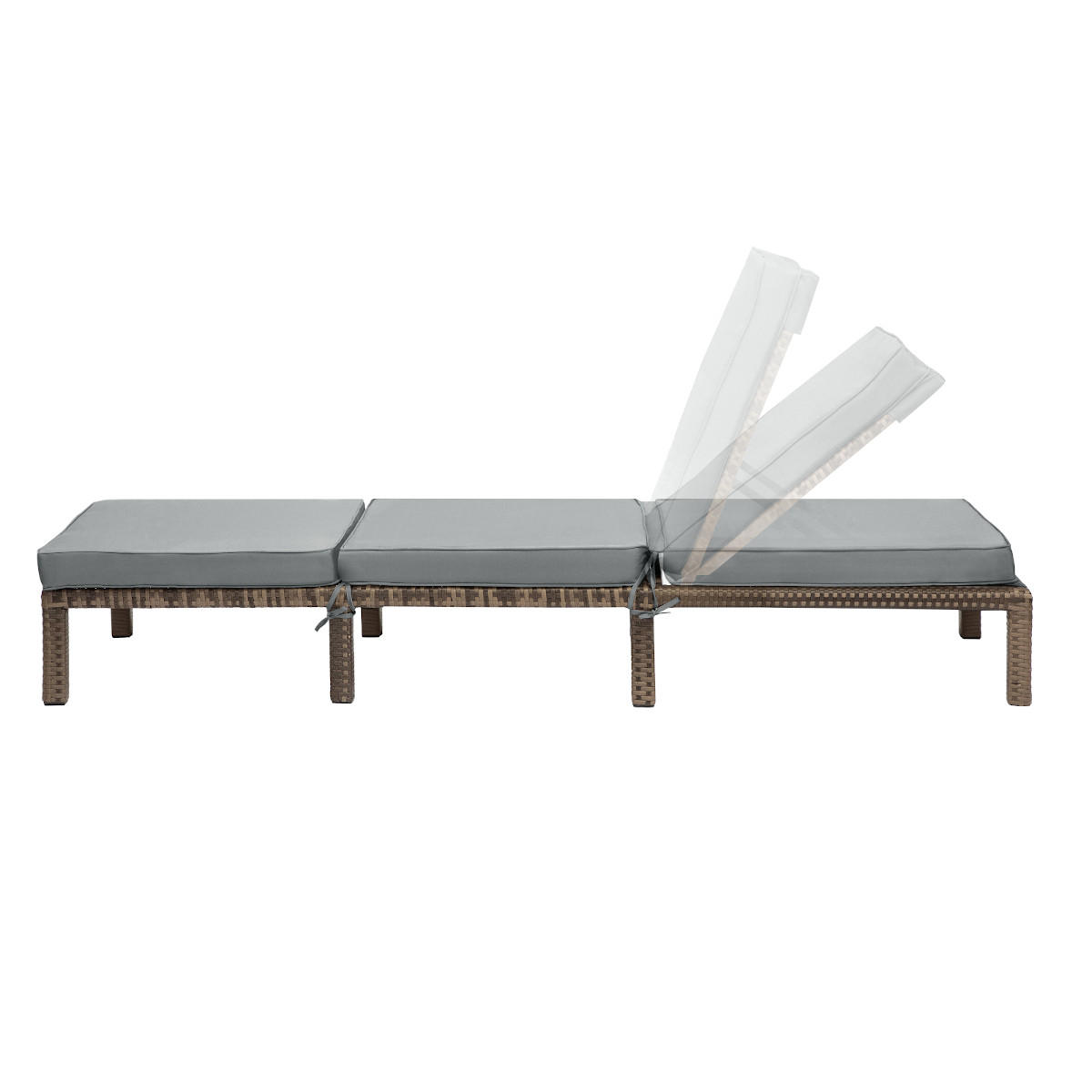 GARTENLIEGE PEACH - Braun, Kunststoff (66/22/196cm) - SVITA