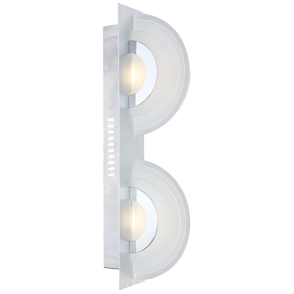 LED WANDLEUCHTE Josh Aluminium Silber - Silberfarben, Glas (6/13.7/46cm) - Globo Lighting