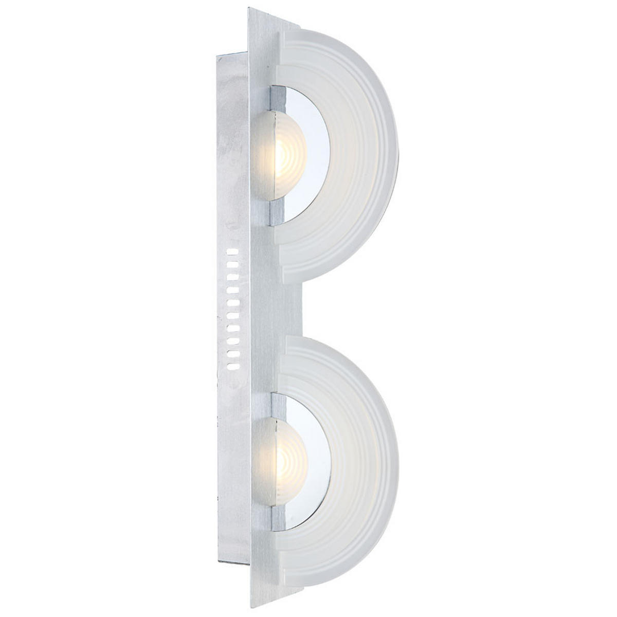 LED WANDLEUCHTE Aluminium Silber 2er Set - Silberfarben, Glas (6/13.7/46cm) - Globo Lighting