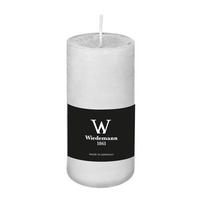 STUMPENKERZE Rustik Marble Style Weiß 120 x Ø 58 mm - Weiß, Paraffin (12cm) - Wiedemann Kerzen