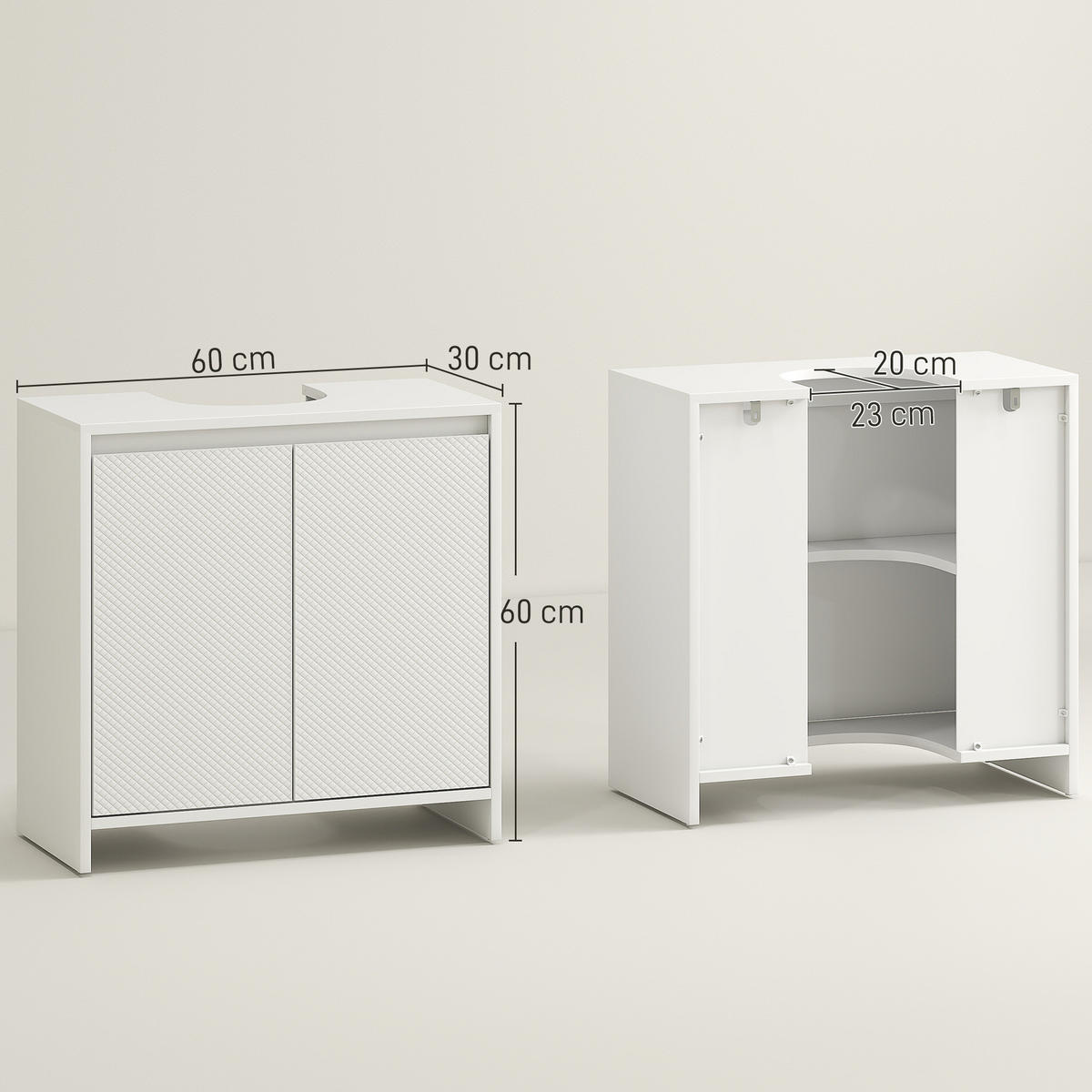 HÄNGESCHRANK Weiß 1 Stück - Weiß, Kunststoff (60/60/30cm) - GiPP