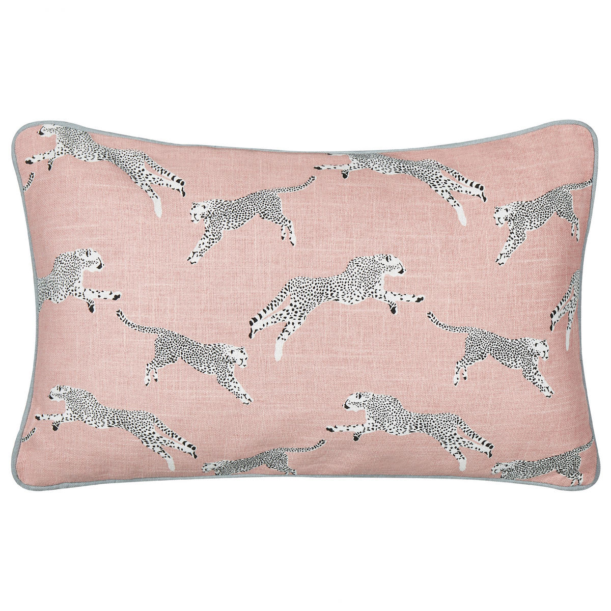 DEKOKISSEN 2er-Set Rosa 30/50 cm Arales - Pink/Schwarz, Textil (30/50cm) - Beliani