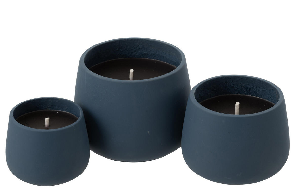 KERZEN KYRA - Zement - Blau - L - 45 Std. - Blau, Stein (20.5/16cm) - J-Line