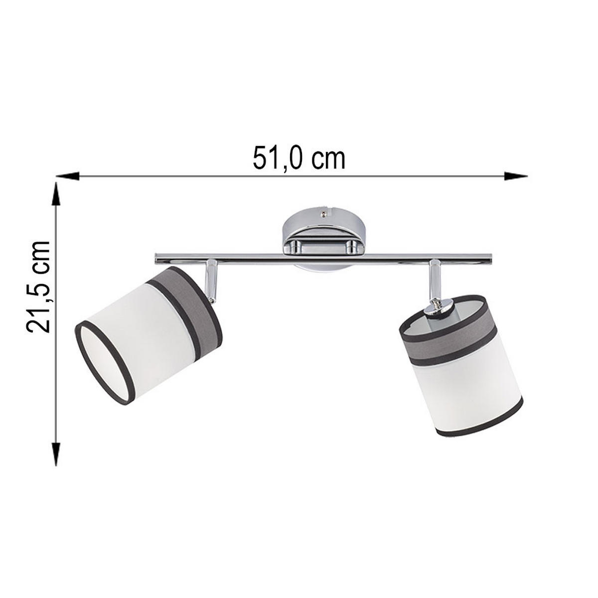 LED DECKENLEUCHTE Chrom Grau-Weiß - Silberfarben, Metall (51/10/21.5cm) - Wofi
