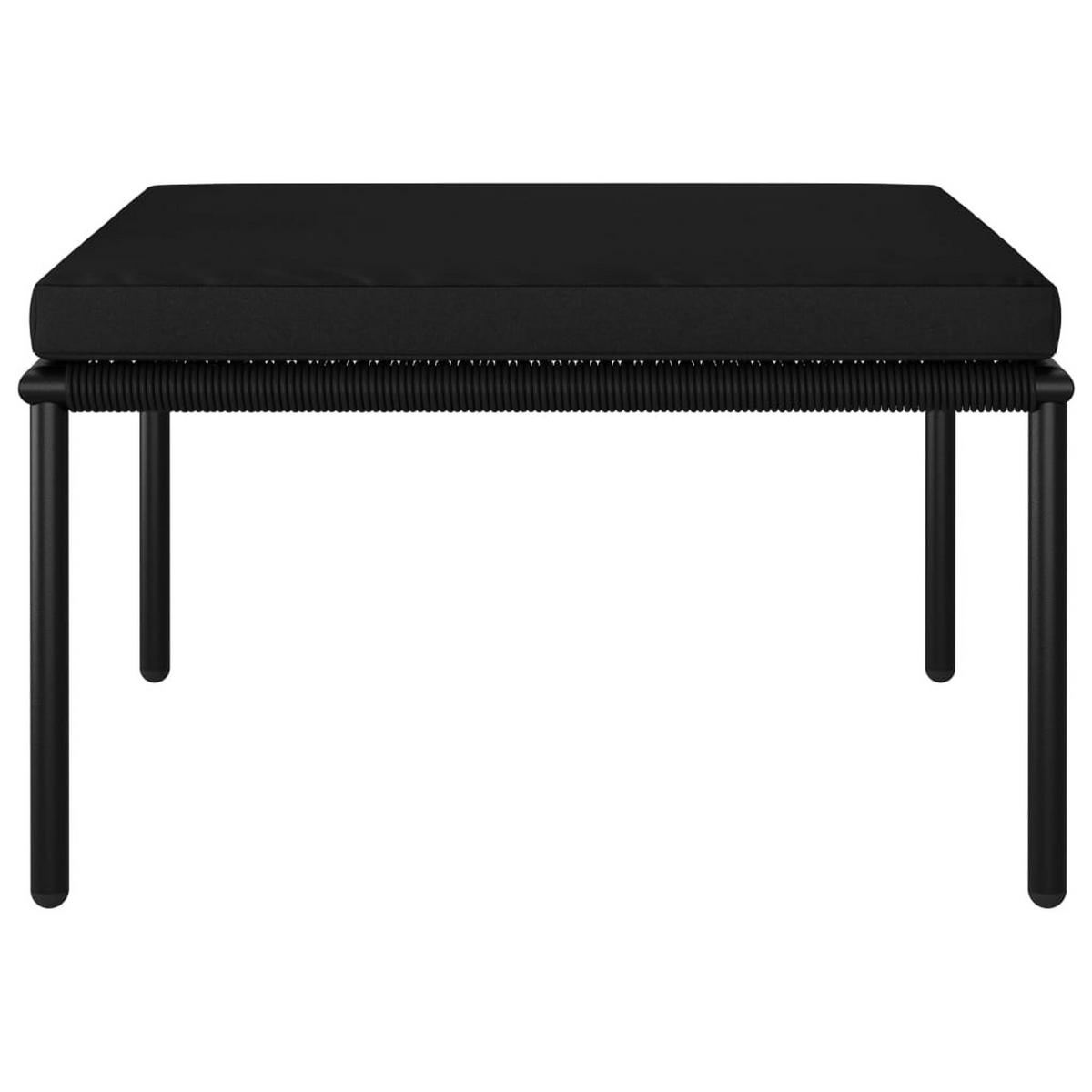 GARTEN-LOUNGE-SET 3Er Set Mit Auflagen Schwarz Pvc - Schwarz, Kunststoff - vidaXL