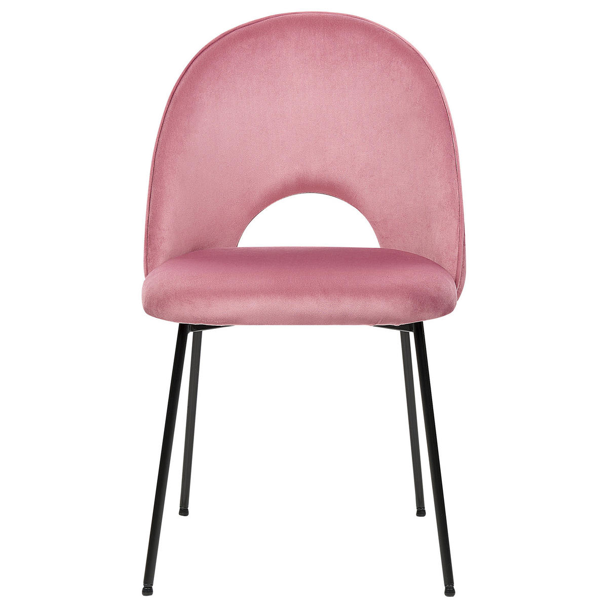 ESSZIMMERSTUHL 2er-Set Samtstoff Rosa Covelo - Pink, Textil/Metall (46/84/45cm) - Beliani