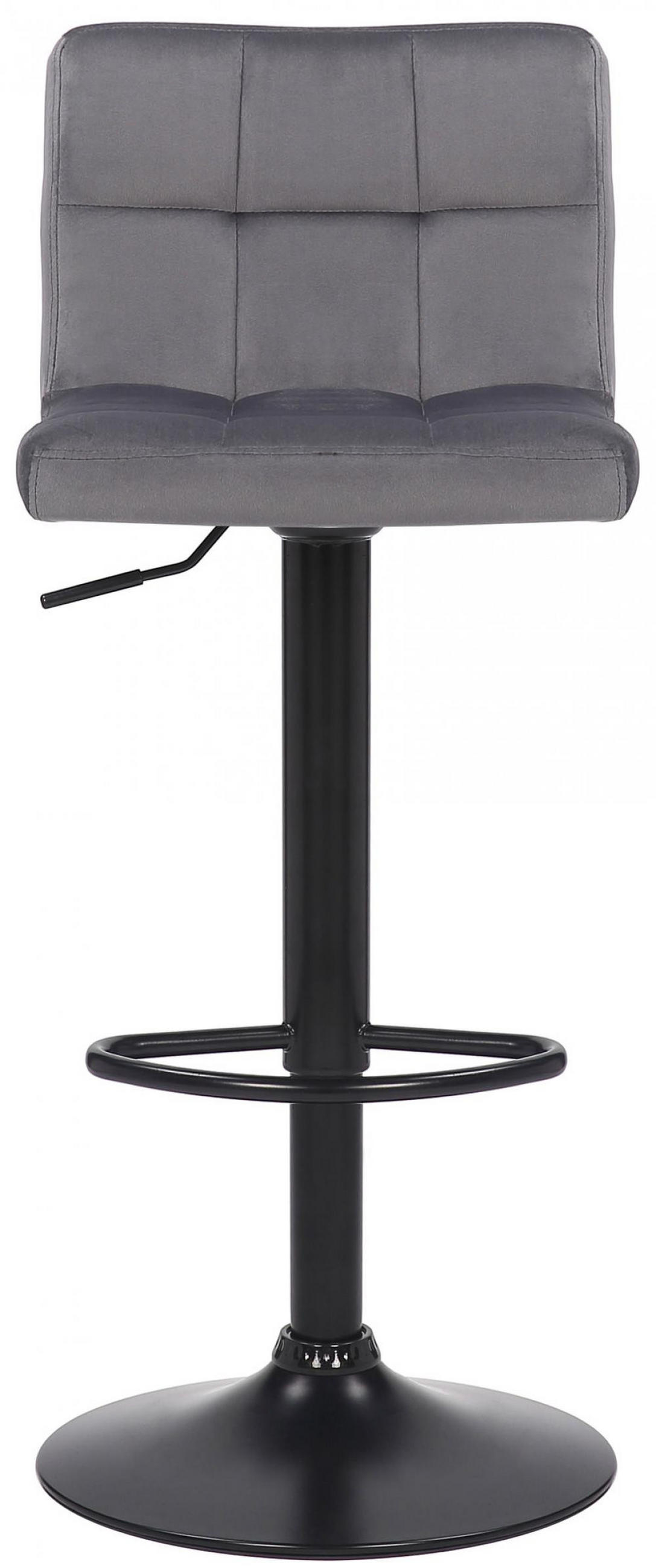 BARHOCKER 2er Set Samt Grau - Schwarz/Grau, Textil/Metall (40/85/40cm) - CLP