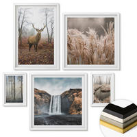 WANDBILDER 5er-Set - 50x50 cm & 20x30 cm & 40x60 cm Weißer Rahmen - Die charmanten Straßen der Hafenstädte - Weiß, Kunststoff (40/60cm) - ArtPrintCave