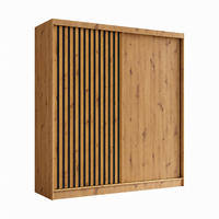 KLEIDERSCHRANK Lumil 200 cm Artisan Griffe silber - Eiche Artisan, Holzwerkstoff (200/216/61cm) - KS Home Concept