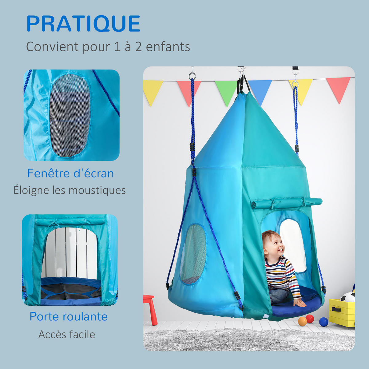 TRAMPOLIN DE-17959 Blau - Blau, Textil (100/100cm) - ComfortXL
