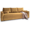 BETTSOFA MENI Gelb Kordstoff mit Schlaffunktion - Gelb, Textil (232/83/87cm) - MASSENO