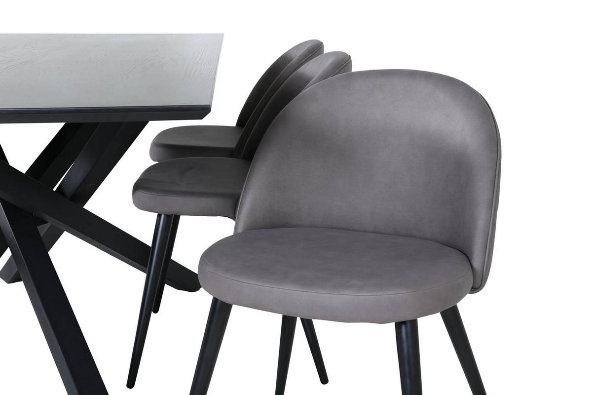 TISCHGRUPPE Grau - Grau, Holzwerkstoff (90/76/190cm) - ebuy24