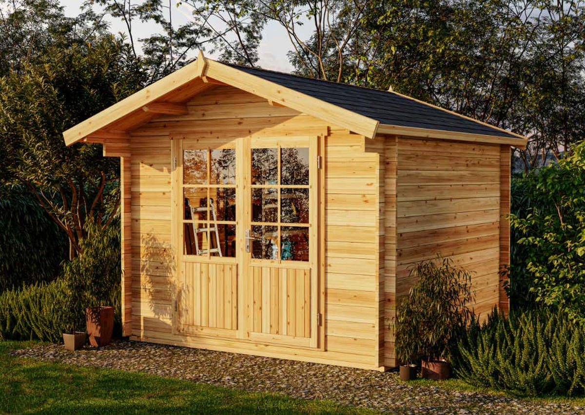 GARTENHAUS Holz Roger - Pinienfarben, Holz (320/250/350cm) - Alpholz