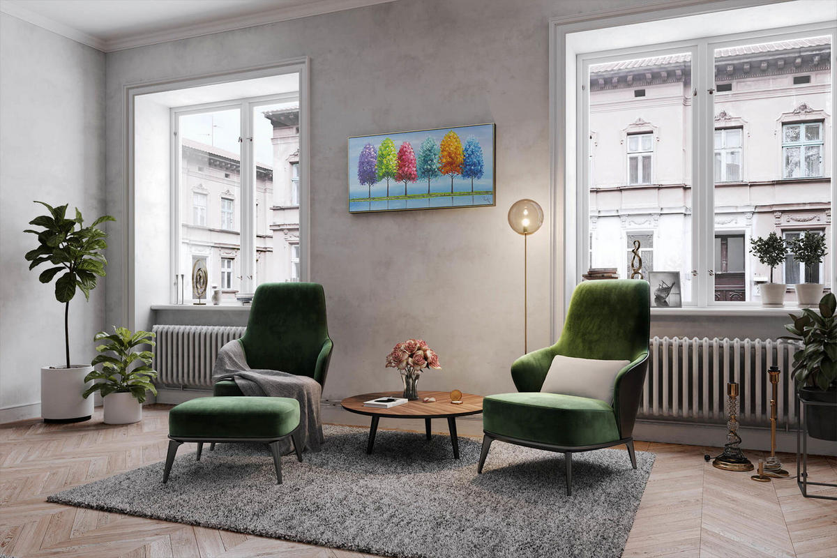 ÖLGEMÄLDE 120/60 cm - Multicolor, Holz/Textil (2/60cm) - KUNSTLOFT