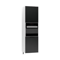 MIKROWELLENUMBAUSCHRANK D60PK/2133 P/L - Dnoria - Elegante Geräte-Integration - Schwarz, Holz/Metall (60/213.3/56cm) - ROYAL24_MARKT