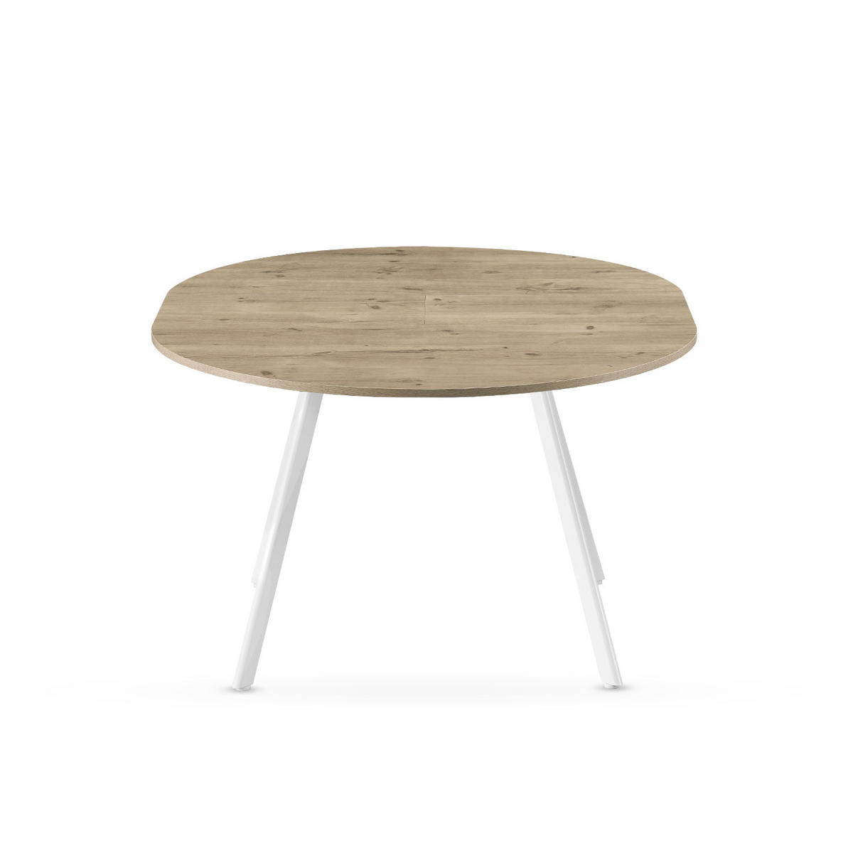 ESSTISCH LIV 120-150/120/76 cm Rund Sandeiche - Eiche San Remo/Weiß, Holzwerkstoff (120/120/76cm) - B&D Home