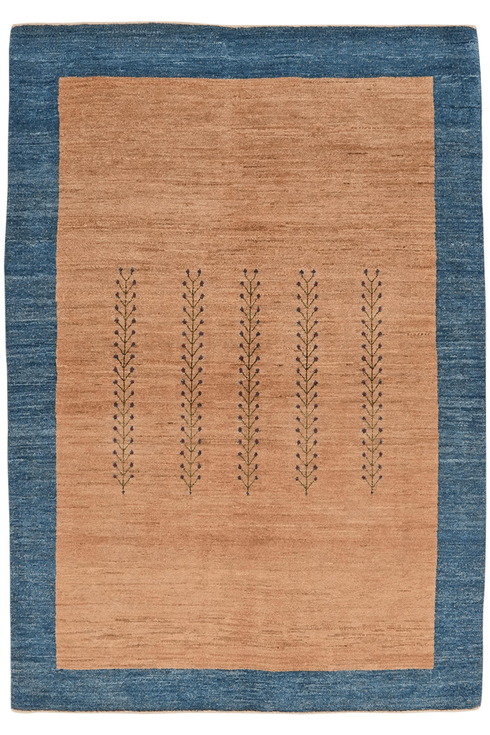 GABBEH-TEPPICH handgeknüpft Rizbaf Braun 190/131 cm Schurwolle - Braun, Textil (131/190cm) - Looma