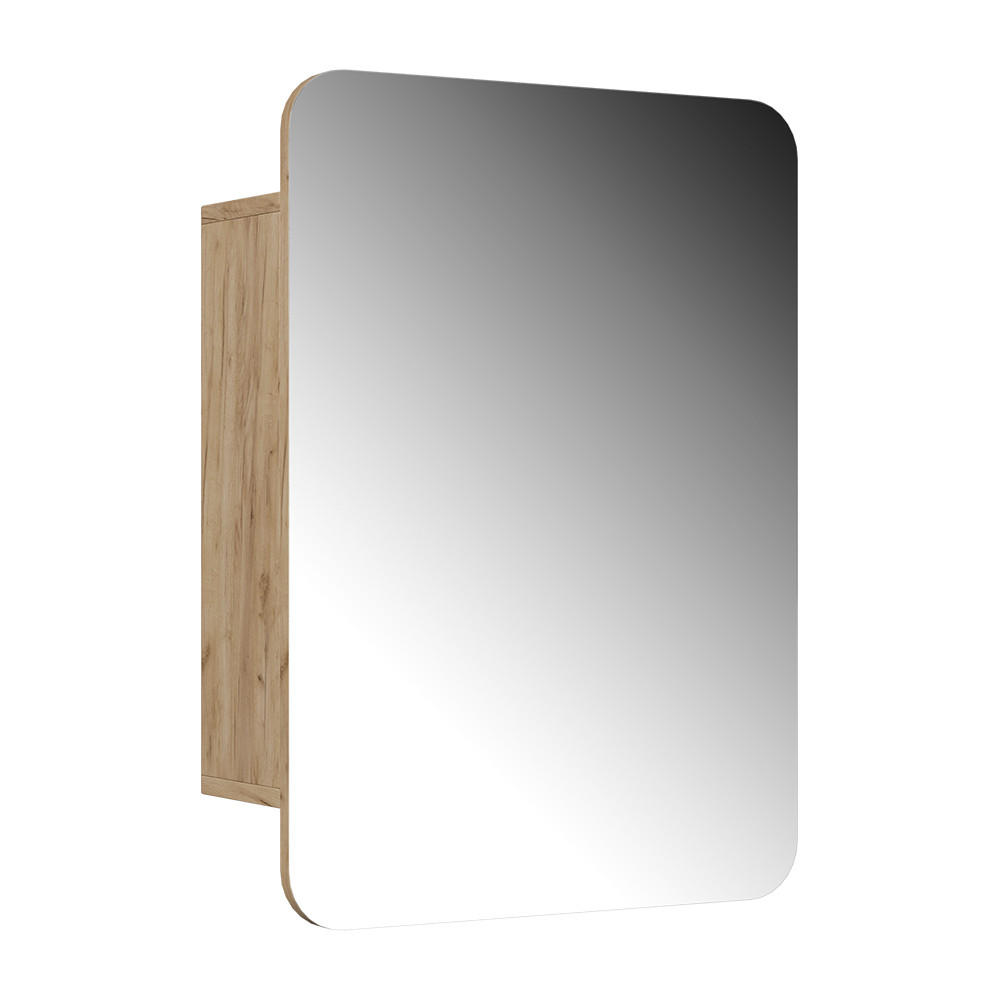 BADRUMSSPEGELSKÅP Zino Goldkraft ek 70x50 cm med hyllor Honungsek 50/70/17.4 cm