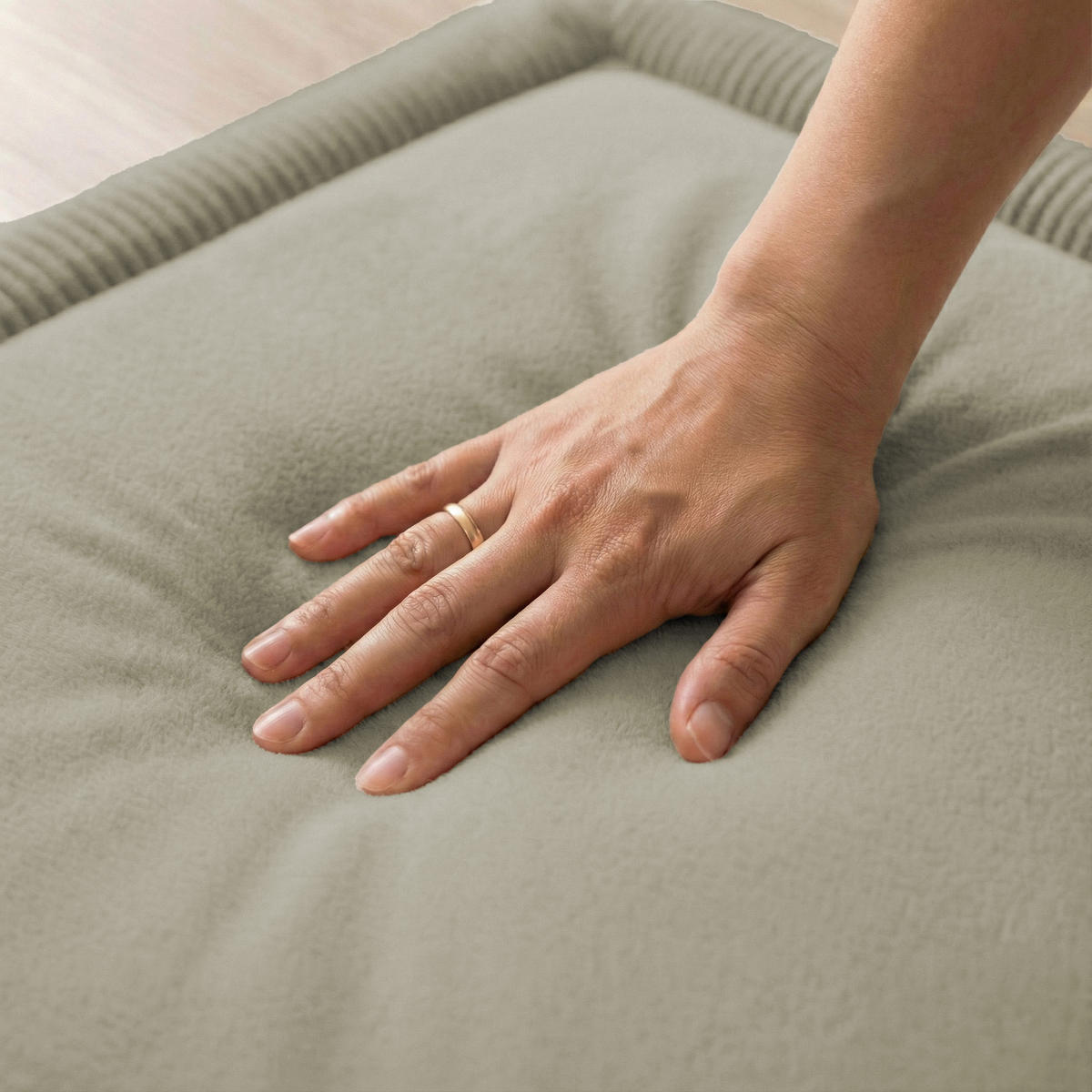 KRABBELTEPPICH samtweich & kuschelig - Schilfgrün 200x200cm - Grün, Textil (150/100cm) - Sanosoft