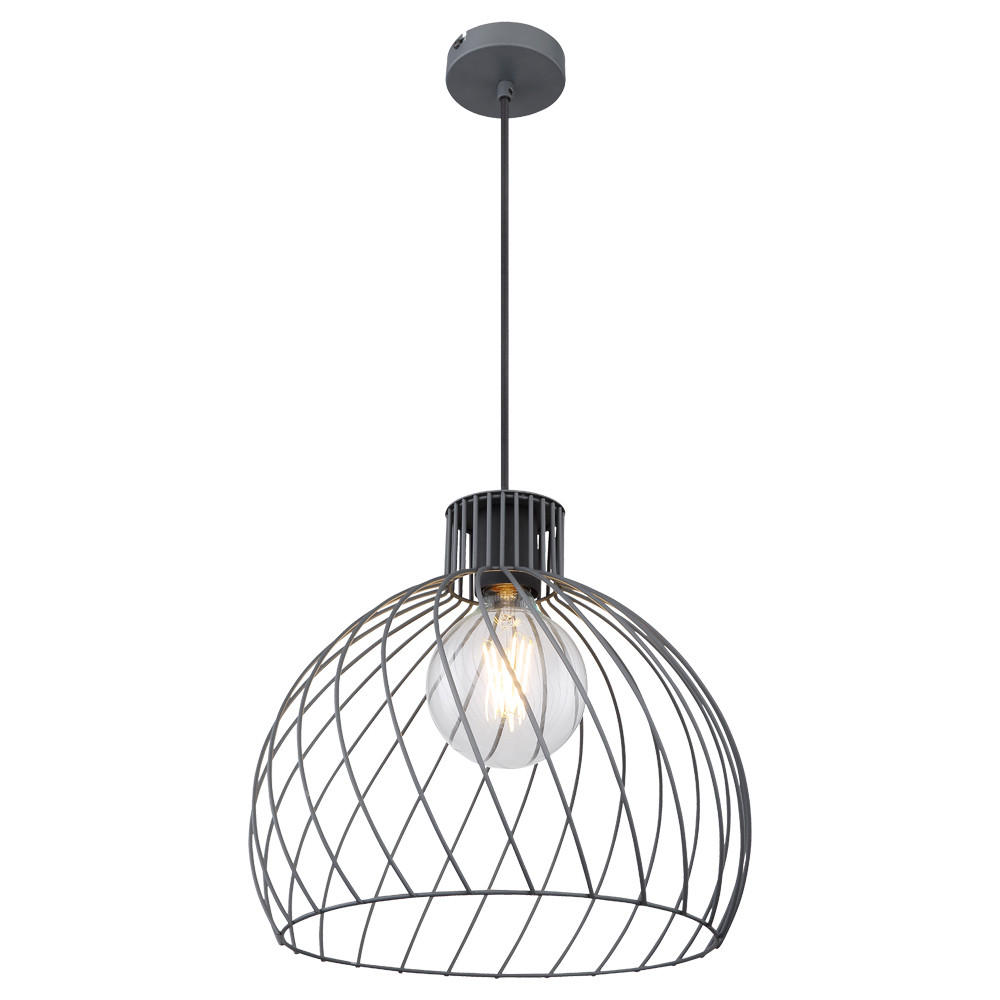 HÄNGELEUCHTE Metall Geflecht Grau - Grau, Metall (35/35/120cm)