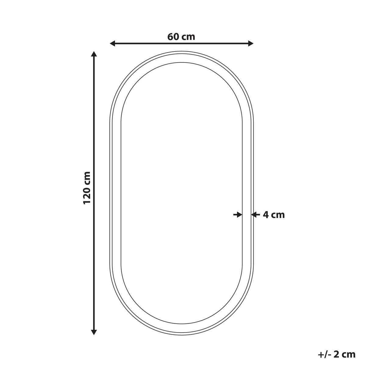 OGLINDĂ DE BAIE CU LED 60/120 cm argintie Chiddes - argintiu/auriu, sticlă (60/120/3cm) - Beliani