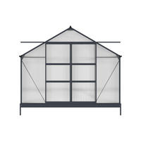 SELBSTTRAGENDES Gewächshaus - 303 cm x 543 cm - plastik - anthrazitgrau Ixora - Anthrazit, Kunststoff (303/157/543cm) - Vente-Unique