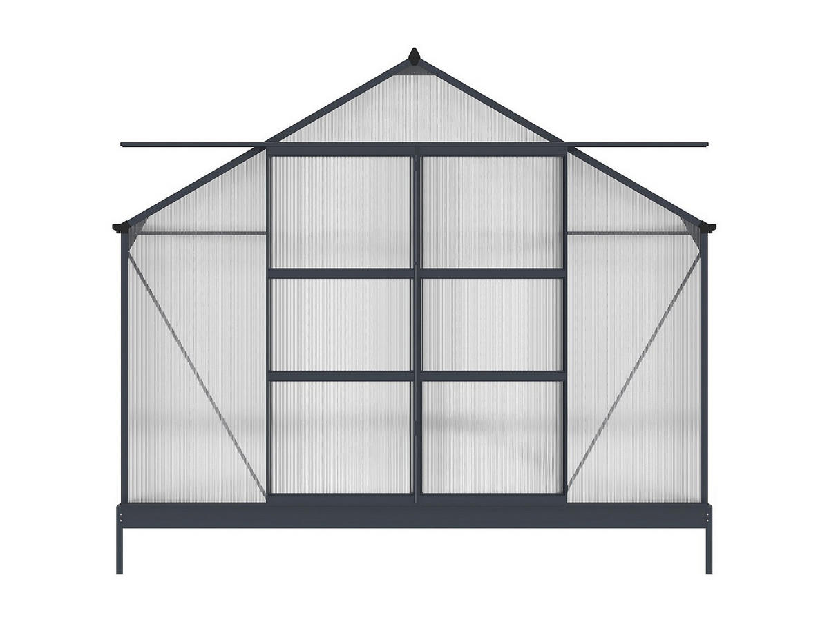 SELBSTTRAGENDES Gewächshaus - 303cm x 543cm - Polycarbonat - anthrazitgrau - IXORA - Anthrazit, Kunststoff (303/157/543cm) - Vente-Unique