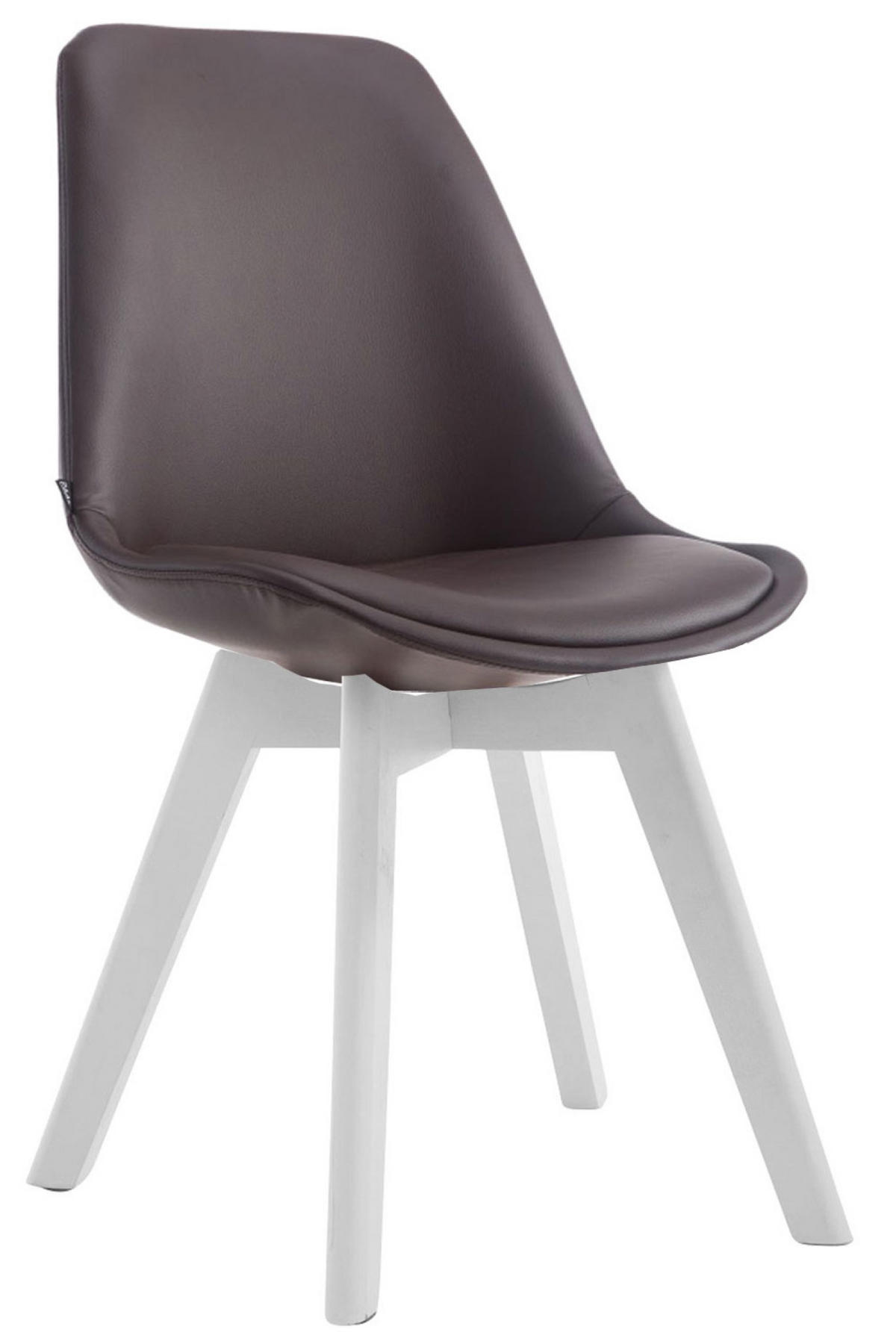 ESSZIMMERSTUHL Manolo, Kunstleder, Weiß braun - Braun/Weiß, Holz/Textil (48/84/55cm) - TPFLiving