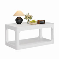 COUCHTISCH aus MDF 100x50x44 cm Weiß mit 2-stufigem Stauraum - Weiß, Holzwerkstoff (100/50/44.5cm) - IVMEU