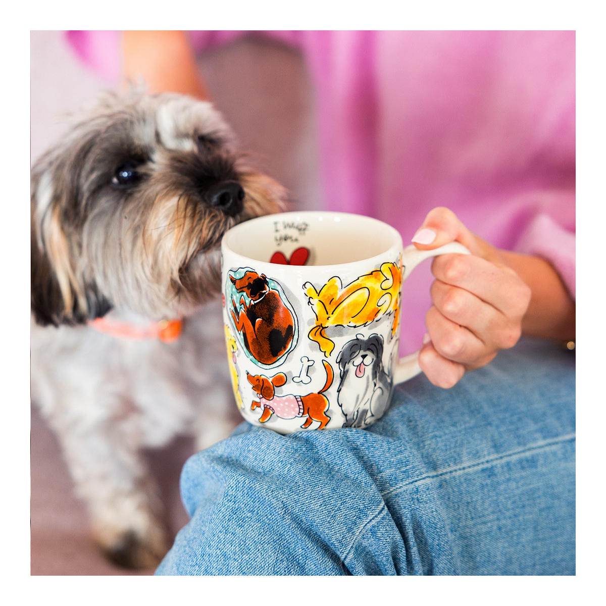 CAPPUCCINO-BECHER Hunde in Bunt - 500 ml - Multicolor, Keramik (0.5L) - Blond Amsterdam