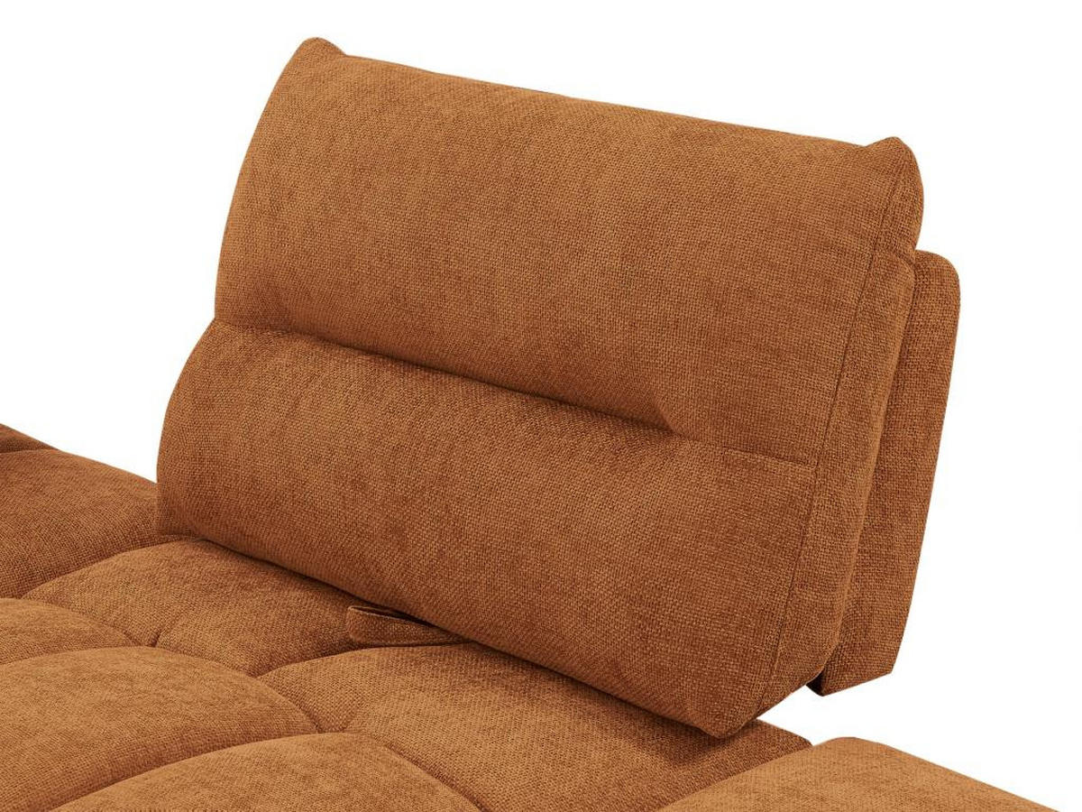 SESSEL mit verstellbarer Rückenlehne - Strukturstoff - Terracotta - APOLIU - Braun, Textil (123/93/86cm) - Vente-Unique