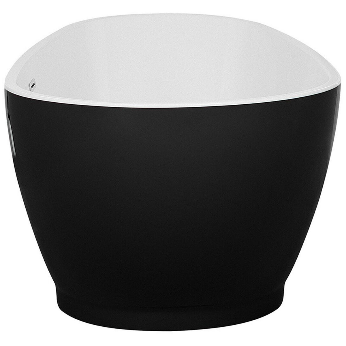 BADEWANNE FREISTEHEND 82x173x59 cm schwarz Guiana - Schwarz, Kunststoff (82/60/173cm) - Beliani