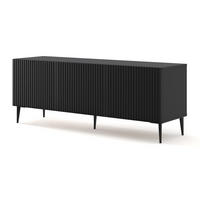 TV LOWBOARD Schwarz, Schwarz, Schwarz 150/56/42 - Schwarz, Holzwerkstoff (150/56/42cm) - RAUMHIRSCH FURNITURE