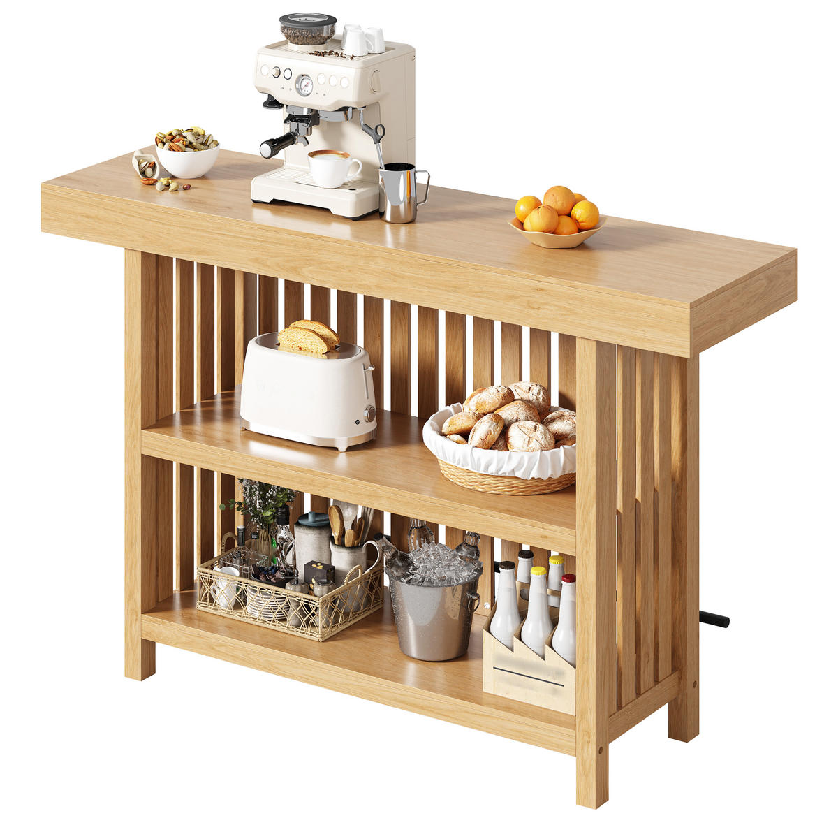 BARTISCH 160/40/105 cm, Naturfarben - Naturfarben, Holzwerkstoff (40/105/160cm)