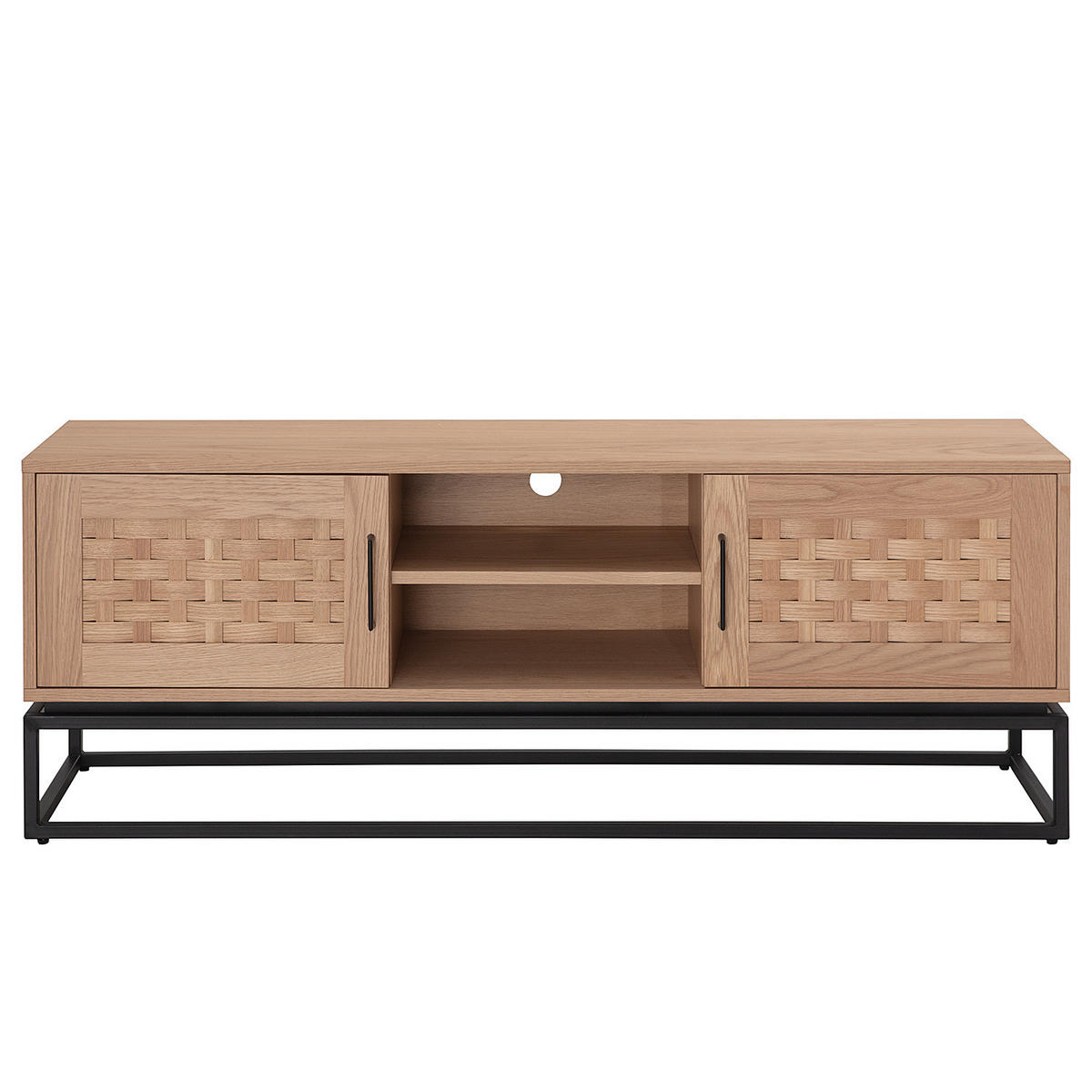 TV-LOWBOARD - Holzwerkstoff / Metall - Schwarz/Braun, Holzwerkstoff/Metall (150/55/40cm) - home24