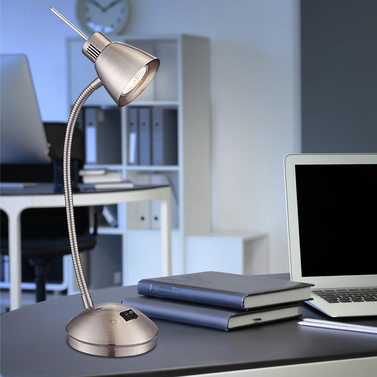 LED TISCHLEUCHTE Metall Silber matt - Silberfarben, Metall (24/24/44cm) - Globo Lighting