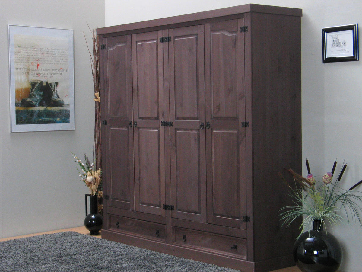 KLEIDERSCHRANK kolonial - Braun, Holz/Textil (194/196/58cm) - ebuy24