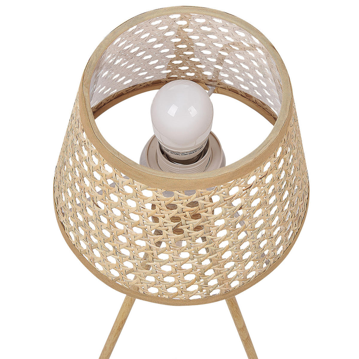 TISCHLAMPE Boetica 20/20/46 cm - Naturfarben, Naturmaterialien (20/20/46cm) - Beliani
